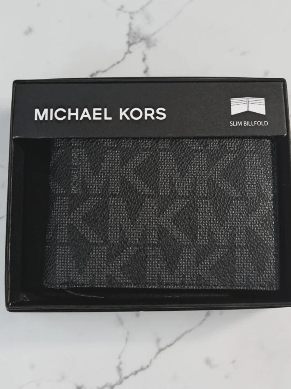 Michael Kors Men’s MK Black & MK Red /Blue /White Billfold Wallet Bundle